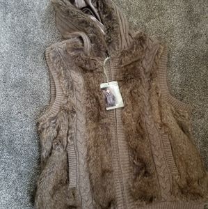 Fur vest/ sweater vest